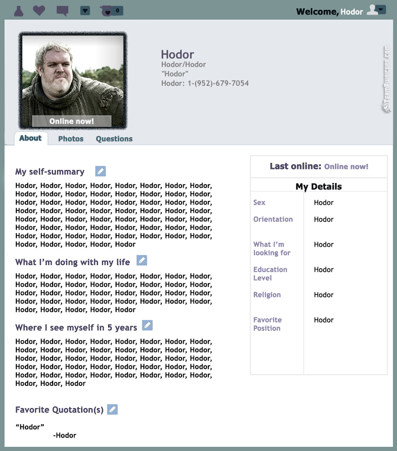 Illustration for article titled If Game of Thrones Characters Had Dating Profiles